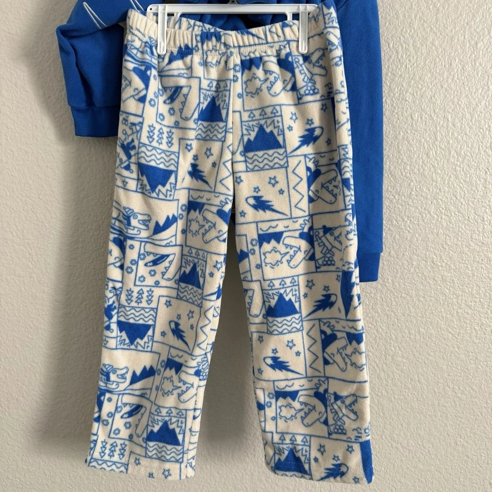 Carter's Boys Size 4T 4 2-Pc Long Sleeve Fleece Pajama Set NWT Dinosaur T-Rex